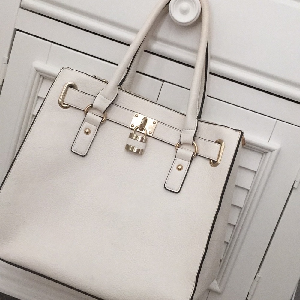 White and gold purse
